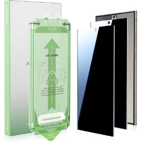 2PACK for Samsung Galaxy S24 Ultra Privacy Screen Protector 6.8Inch, 10s Auto Dust-Elimination Installation, Anti Spy, Support Fingerprint Unlock, 9H Tempered Glass, Scratch Resistant