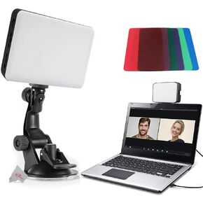 120 Led Video Conference Lighting Kit Suction Cup Mount for Laptops and Monitors Adjustable Brightness and Color Filters