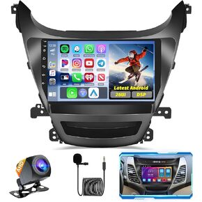 Android Car Stereo for Hyundai Elantra 2014 2015 2016 (LHD) with 9 Inch Touch Screen Wireless CarPlay Android Auto Bluetooth 2GB+64GB EQ 26UI Split Screen AHD Rear Camera
