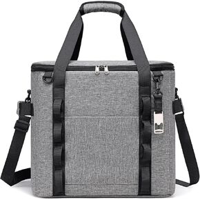 Insulated Soft Cooler Bag 12"x12"x12" Large Leakproof Soft Sided Ice Chest for Travel Beach Camping, 50 Cans Portable Cooler Box for Grocery Shopping, Road Trips