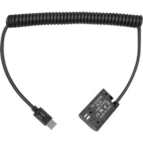 PD Type C USB-C to LP-E6 Dummy Battery Coiled Power Cable Compatible with Canon EOS R R5 R6 90D 80D 70D 60D 60Da 5D 5DSR Mark II III IV 6D Mark II 7D Mark II Cameras, 39"