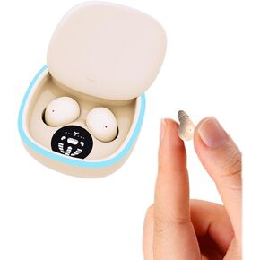 Invisible Small Mini Wireless Bluetooth Earbuds for Small Ears Sleep Low Profile Tiny Discreet Hidden Earbuds for Work Invisible Ear Buds Headphones Skin Tone