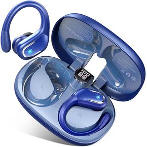 Wireless Earbud, Bluetooth 5.4 Headphones 75Hrs Playtime, Bluetooth Earbuds Deep Bass Noise Cancelling Mic, Over Ear Bud with Sport Earphones Earhooks, IP7 Waterproof Touch Control for Workout/Running