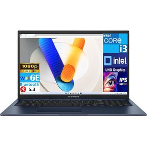 ASUS Vivobook 17 Everyday Value Laptop 17.3" IPS FHD Display (Intel i3-1215U, 16GB DDR4, 512GB PCIe SSD, Intel UHD, WiFi 6E, Webcam, Bluetooth 5.3, Win 11 Home)