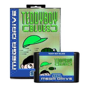 Teddy Boy Blues Game Cartridge 16 Bit MD Game Card with-Retail-Box لـ Sega Mega Drive للحصول على وحدة تحكم ألعاب الفيديو Genesis