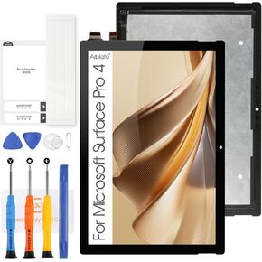 شاشة لـ Microsoft Surface Pro 4 شاشة جهاز توصيل للوساطة السطحية Pro 4th LCD Screen 1724 Touch Display Digitizer Assembly Parts (Black No Frame) (بدون تحويل LCD Flex)