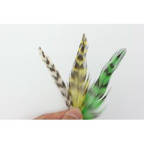 30 pcs 3 Colors Mixed Black Barred Natural Grizzly Rooster Hackles Feathers Fly Tying Materials