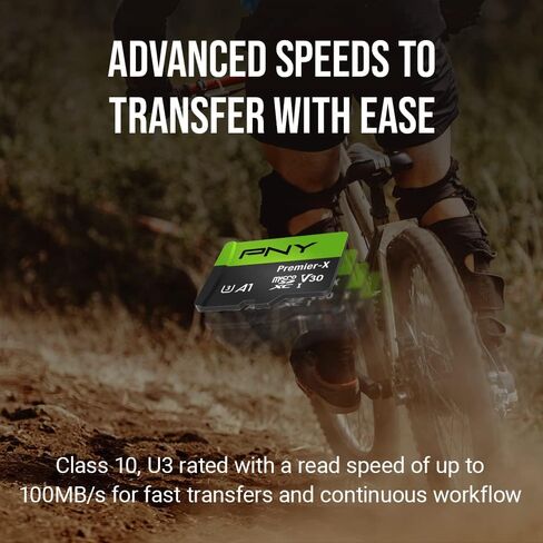 PNY 128GB Premier MicroSDXC Class 10 U3 V30 A1 بطاقة ذاكرة 2 حزمة-100 ميجابايت/ثانية ، 4K UHD ، Full HD ، UHS-I و PNY 256GB Premier-X Class 10 U3 V30 MicroSDXC Card-100MB/S ، 10 ، U3 ، V30 ، A1 ، 4K UHD in Kuwait