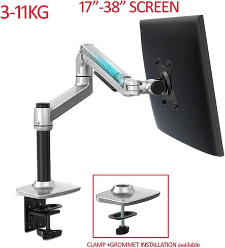 DL-8012II V6 LCD Screen Screen Motion Full Motion 17-38 "Monitor Stand Mechanical Spring Arm Monitor Monitor Loading 3-11kgs (170mm Silver) in Saudi Arabia
