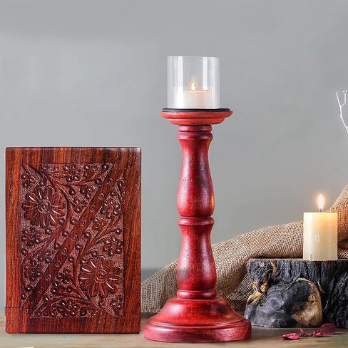 EARTHLY HOME Keepsake Urn for Ashes, Wooden Urn for Human Pet Ash, Funeral Cremation Urn for Ashes Cat Dog Urn, Urns Box for Kids Men Adult, Dog Ashes Urn - Large (9.5 X 6.5 X 4.5 inches) in Saudi Arabia