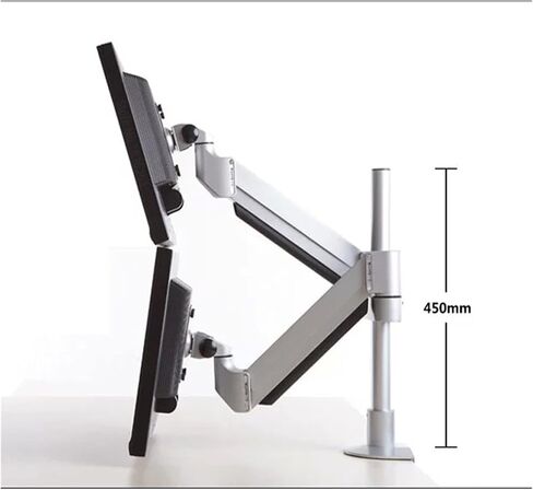 M200 Desktop Dual Monitor Holder Support Aluminum Full Motion 15-30 Inch Monitor Mount Arm with 40cm Stand Pole(Loading 8-16kgs) in Saudi Arabia