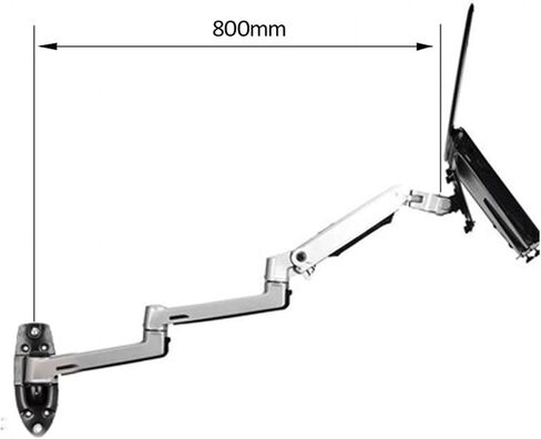 DL-7013LP 360 Rotate Stretchable Long Arm 17"-38" LCD Mount 10"-17" Mount Bracket Strong 1-10kg 3-11kg(7013LP-II Silver) in Saudi Arabia