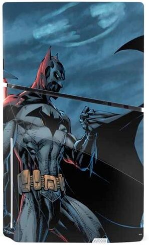 Skinit Decal Gaming Skin Compatible with PS5 Slim Disk Console - Officially Licensed DC Comics Batman Holding Batarang Art Design in Saudi Arabia