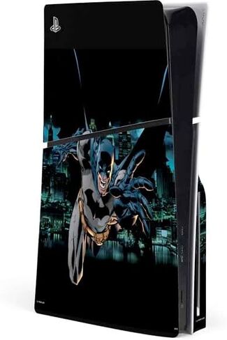 Skinit Decal Gaming Skin Compatible with PS5 Slim Disk Console - Officially Licensed DC Comics Batman Holding Batarang Art Design in Saudi Arabia