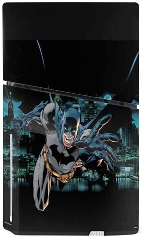 Skinit Decal Gaming Skin Compatible with PS5 Slim Disk Console - Officially Licensed DC Comics Batman Holding Batarang Art Design in Saudi Arabia