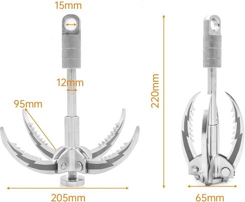JWWYJ Folding Claw Grappling Hook - Multifunctional Stainless Steel Hook for Outdoor Survival, Camping, and Hiking in Saudi Arabia