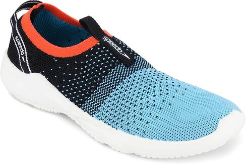 Speedo Water Shoe Surfknit Pro Kids, Turkish Sea/Flare Pink, 1 US Unisex Big in Saudi Arabia