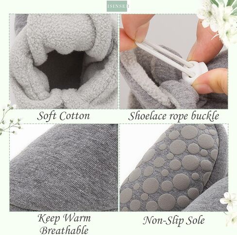 ISINSER Baby Boys Girls Cotton Booties Cozy Fleece Winter Warm Socks Newborn House Slipper Infant Crib in Saudi Arabia