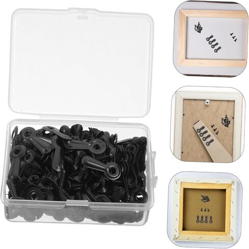 Pretyzoom 160pcs مقاطع صور إطار زنبرك الأزرار مع مسامير لتجميع سريع ومقاطع دعم التفكيك للرسومات ملصقات وملحقات الأجهزة السوداء الحرف in Kuwait