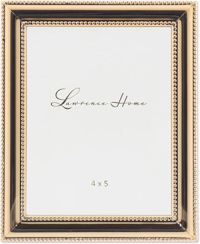 Lawrence Frames 510746 4x6 Metal Picture Frame Silver-Plate with Delicate Beading in Kuwait