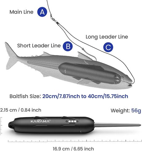 KANAMA Smart Bait Pro – 300M Waterproof Bite Fishing Lure, Auto Swimming & Dead Fish Revival Bionic Lure, Rechargeable Electric Fishing Gear for Freshwater & Saltwater in Saudi Arabia