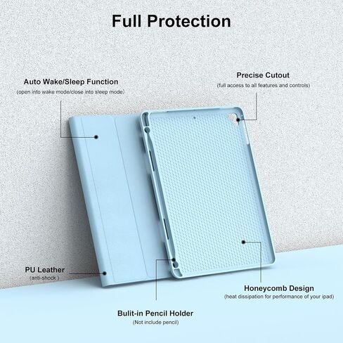 Backlit Keyboard Case for iPad 9.7 Inch,5th/6th Generation(2017/2018)&Air 2/1 (2014),7-Color Backlit,Detachable Wireless Keyboard with Built-in Pencil Holder Case for iPad Pro 9.7",Blue in Saudi Arabia