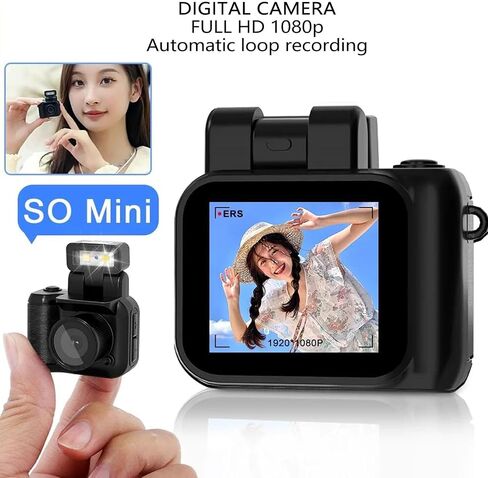 1080p HD كاميرا صغيرة ، 2MP 3760X2128 160 درجة عدسة زاوية واسعة 6 مرشحات كاميرا صغيرة مع سلسلة مفاتيح حزام يدوية ، محمولة لتسجيل الفيديو (بطاقة ذاكرة صغيرة 32 جرام) in Kuwait