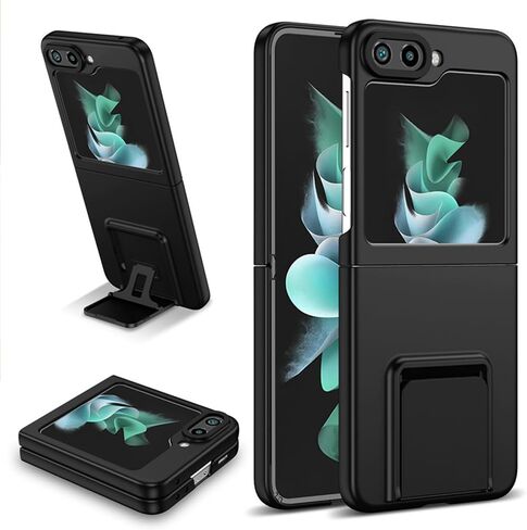 LUVI Compatible with Galaxy Z Flip 6 Case with Stand Adjustable Folding Invisible Kickstand Holder Shockproof Heavy Duty Slim Hard Protective for Women Man Black in Saudi Arabia