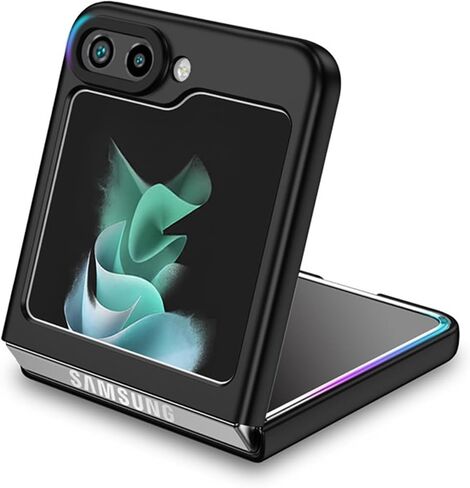LUVI Compatible with Galaxy Z Flip 6 Case with Stand Adjustable Folding Invisible Kickstand Holder Shockproof Heavy Duty Slim Hard Protective for Women Man Black in Saudi Arabia