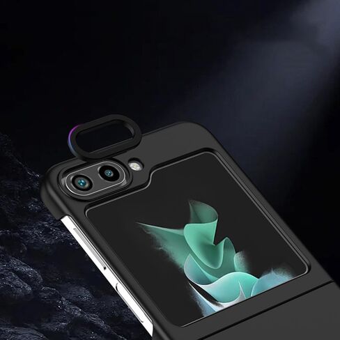 LUVI Compatible with Galaxy Z Flip 6 Case with Stand Adjustable Folding Invisible Kickstand Holder Shockproof Heavy Duty Slim Hard Protective for Women Man Black in Saudi Arabia
