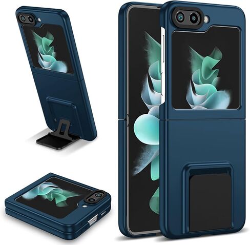 LUVI Compatible with Galaxy Z Flip 6 Case with Stand Adjustable Folding Invisible Kickstand Holder Shockproof Heavy Duty Slim Hard Protective for Women Man Black in Saudi Arabia