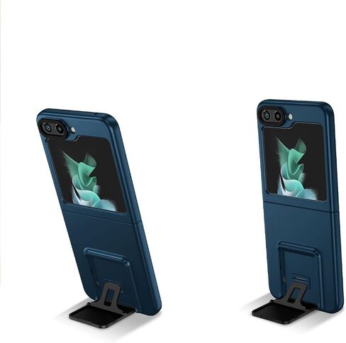 LUVI Compatible with Galaxy Z Flip 6 Case with Stand Adjustable Folding Invisible Kickstand Holder Shockproof Heavy Duty Slim Hard Protective for Women Man Black in Saudi Arabia