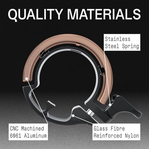 Knog Oi Bike Bicycle Bell - Original Luxury Styles, Built-in Cable Clip, Adult/Youth Bicycle Bell (Black, Copper, Brass, Aluminum) in Saudi Arabia