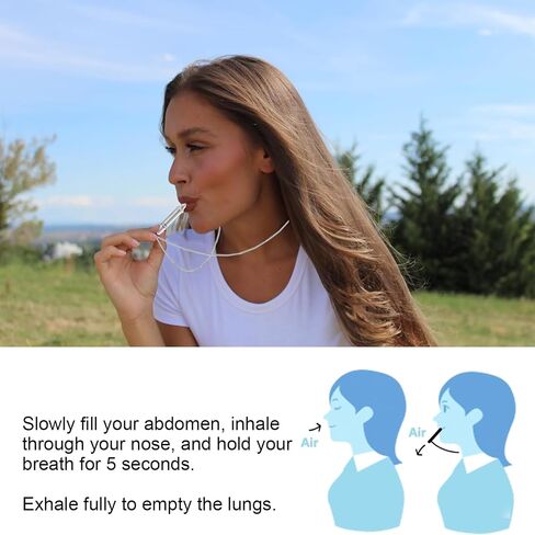 528 hz Breathing Necklace, Round Tube Anxiety Necklace for Women Men, Mindful Breathing Necklace, Calming Necklace, 528 hz Whistle for Anxiety - Black in Saudi Arabia