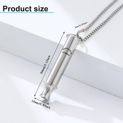 528 hz Breathing Necklace, Round Tube Anxiety Necklace for Women Men, Mindful Breathing Necklace, Calming Necklace, 528 hz Whistle for Anxiety - Black in Saudi Arabia