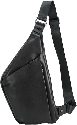 Men's Vintage Leather Messenger Satchel Pack Dling Casual Outdoor School Travel Case Multi-purpose USB Charging Port Shoulder Crossbody Bag - - 8.3(L) x 3.9(W) x 12.2(H) in Kuwait