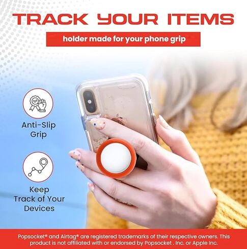 ملحق تغطية الحامل لـ Airtag لمقبس قبضة PopSocket - تتبع بسهولة الأجهزة غير المتصلة - قارئ الإلكترونية - أجهزة التحكم عن بعد - (أسود) in Kuwait