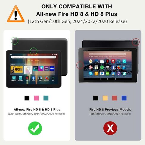 Case for All-New Amazon Fire HD 8 & 8 Plus Tablet (12th Generation/10th Generation, 2022/2020 Release), Slim PU Leather Trifold Cover Stand Shell with Auto Wake/Sleep, African American Woman in Kuwait