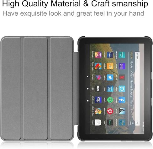 Case for All-New Amazon Fire HD 8 & 8 Plus Tablet (12th Generation/10th Generation, 2022/2020 Release), Slim PU Leather Trifold Cover Stand Shell with Auto Wake/Sleep, African American Woman in Kuwait