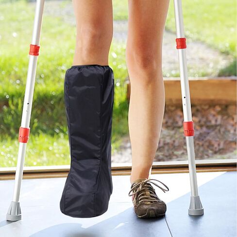 ARUNNERS Walking Boot Cover for Medical Brace Orthopedic and Fracture Cast with Integrative Slip-Resistant Rubber Sole (Black, Short, Medium) in Kuwait