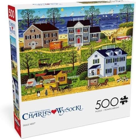 Buffalo Games - Charles Wysocki - Gulls Nest - 500 Piece Jigsaw Puzzle for Adults Challenging Puzzle Perfect for Game Nights - 500 Piece Finished Size is 21.25 x 15.00 in Kuwait
