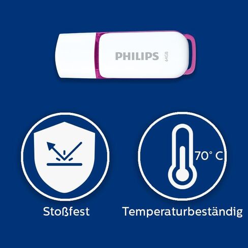 Philips 16GB Flash Drive ، Snow Edition USB 2.0 - White/Blue - 3 pack in Kuwait