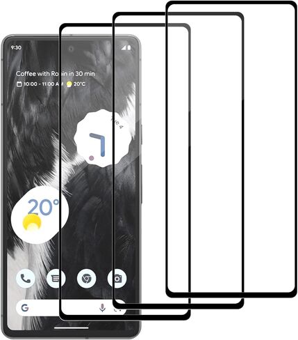 3 Pack for Google Pixel 7 Tempered Glass Screen Protector, Scratch-Proof, Bubble-Free,HD Transparent, 9H Hardness,Bubble Free, Black border, GVU6C GQML3 in Saudi Arabia