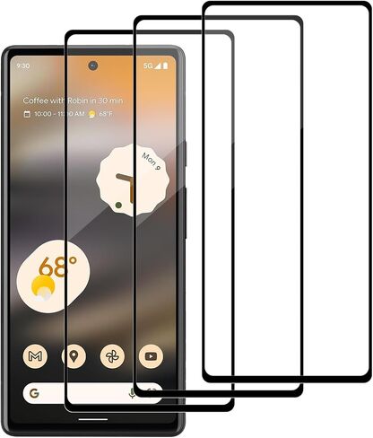 3 Pack for Google Pixel 7 Tempered Glass Screen Protector, Scratch-Proof, Bubble-Free,HD Transparent, 9H Hardness,Bubble Free, Black border, GVU6C GQML3 in Saudi Arabia