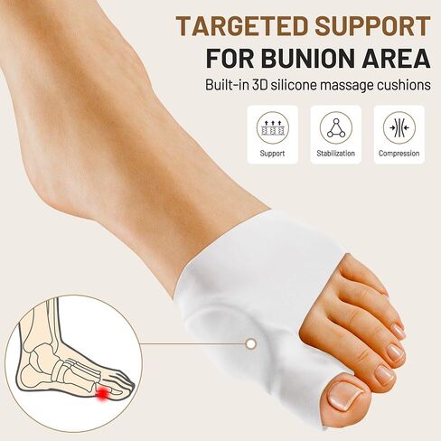 Bunion Corrector Relief Sleeve,Toe Socks for Hallux Valgus,Anti Slip Gel Cushion Pads,Big Toe Alignment Relief,Bunion pain for Men & Women. (MIDDLE:MEN 5-7/WOMEN 7.5-9, BLACK) in Kuwait
