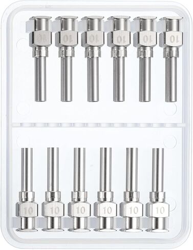 PATIKIL 16Ga x 0.5 Inch Stainless Steel Dispensing Needle Tips, 12Pcs Metal Glue Needle Tube Blunt Tips Luer Lock for Thick Glue Ink Lab, Silver in Saudi Arabia