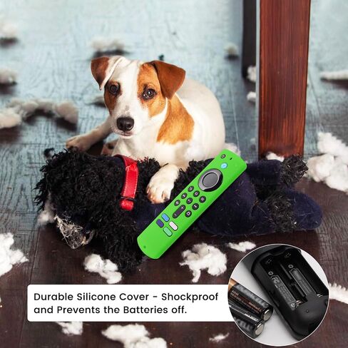 3 Packs Glow Remote Cover Compatible with Lenovo FireTV Stick, HD, 3rd Gen., 4K Remote Controls, Anti-Slip Silicone Case with Lanyard, Glow in The Dark, Glow Green & Glow Blue & Glow Pink in Kuwait