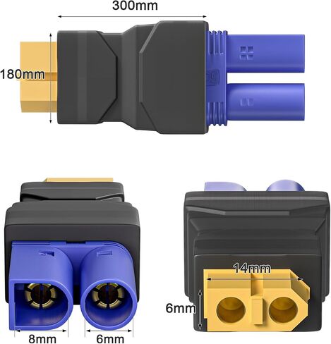Goupchn XT60 Female to EC5 Male Connector Adapter Wireless Converter 4PCS for RC FPV Drone Car Lipo Battery Charger ESC in Saudi Arabia