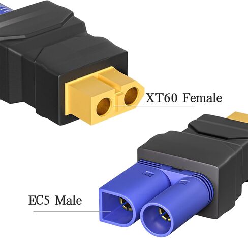 Goupchn XT60 Female to EC5 Male Connector Adapter Wireless Converter 4PCS for RC FPV Drone Car Lipo Battery Charger ESC in Saudi Arabia
