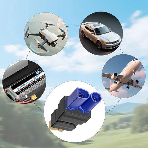 Goupchn XT60 Female to EC5 Male Connector Adapter Wireless Converter 4PCS for RC FPV Drone Car Lipo Battery Charger ESC in Saudi Arabia